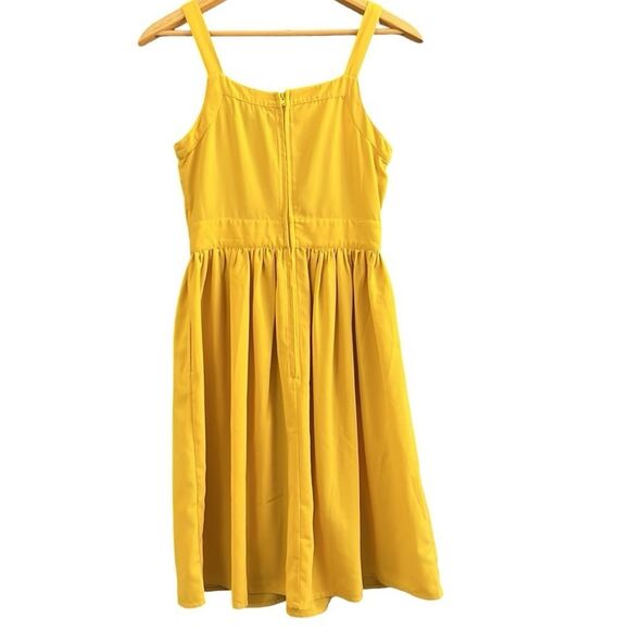 ModCloth Mustard Midi Sundress, Romantic CottageCore Button front Lace - Small - Picture 8 of 13